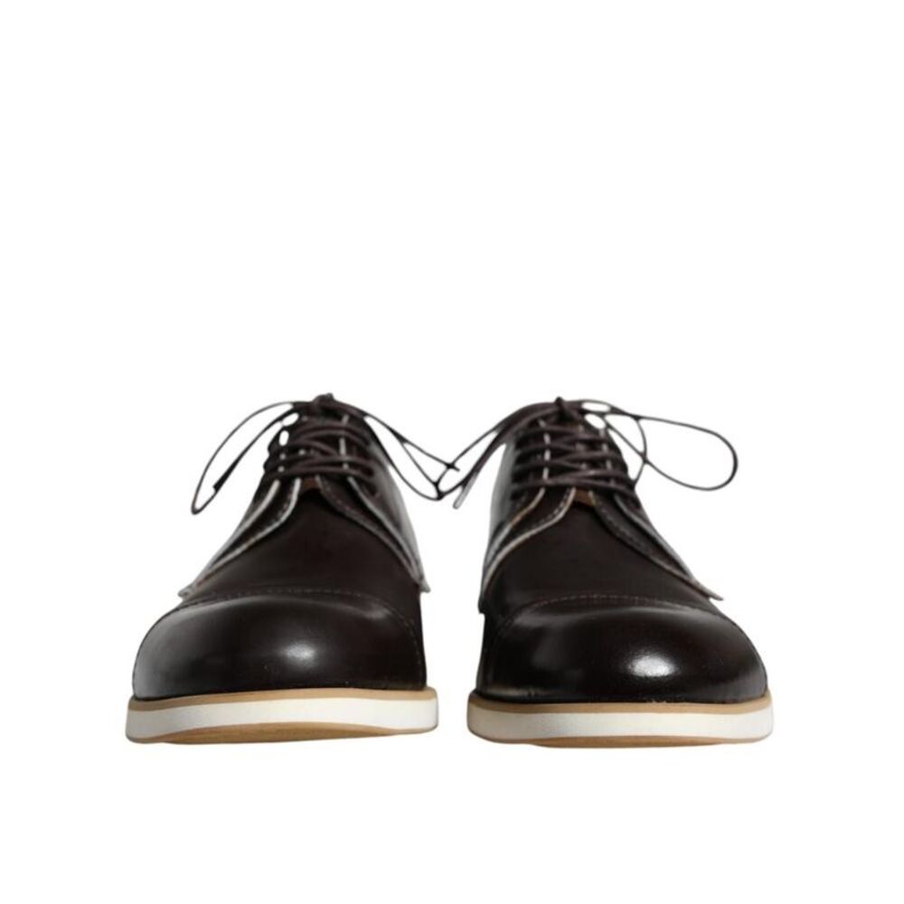 Pre Loved Pollini Vintage Leather Derby Shoes LaceUp Style Men Black Formal